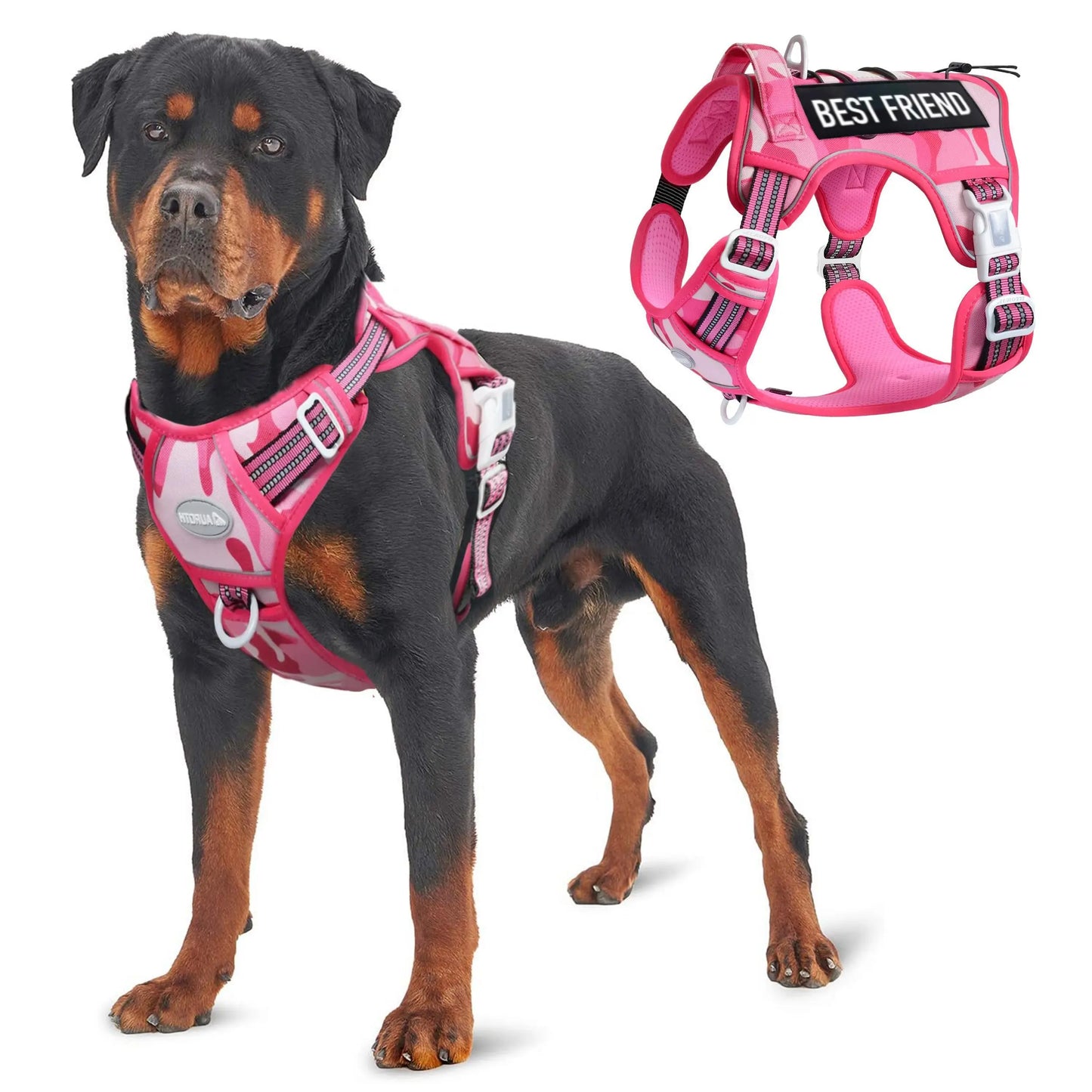 【#Dealsforyoudays】Auroth Tactical Dog Harness – Universal Harness, Walking Harness & Safety Harnesses for Small to Large Dogs, Durable Reflective, Easy to Control, No Pull Adjustable Pet Harness, Pet Supplies