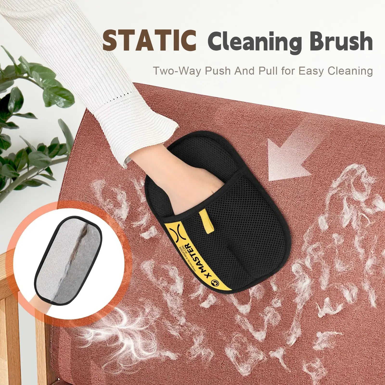 Upgraded Electrostatic Pet Hair Removal Glove - Reusable Two-Way Brush Mitt for Cat & Dog Hair Removal from Bed, Cat Scratcher, Cat Tree , Premium Grooming & Cleaning Glove for Couch, Portable Pet Hair Removal Roller,Pet Furremoval