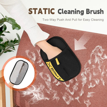 Upgraded Electrostatic Pet Hair Removal Glove - Reusable Two-Way Brush Mitt for Cat & Dog Hair Removal from Bed, Cat Scratcher, Cat Tree , Premium Grooming & Cleaning Glove for Couch, Portable Pet Hair Removal Roller,Pet Furremoval