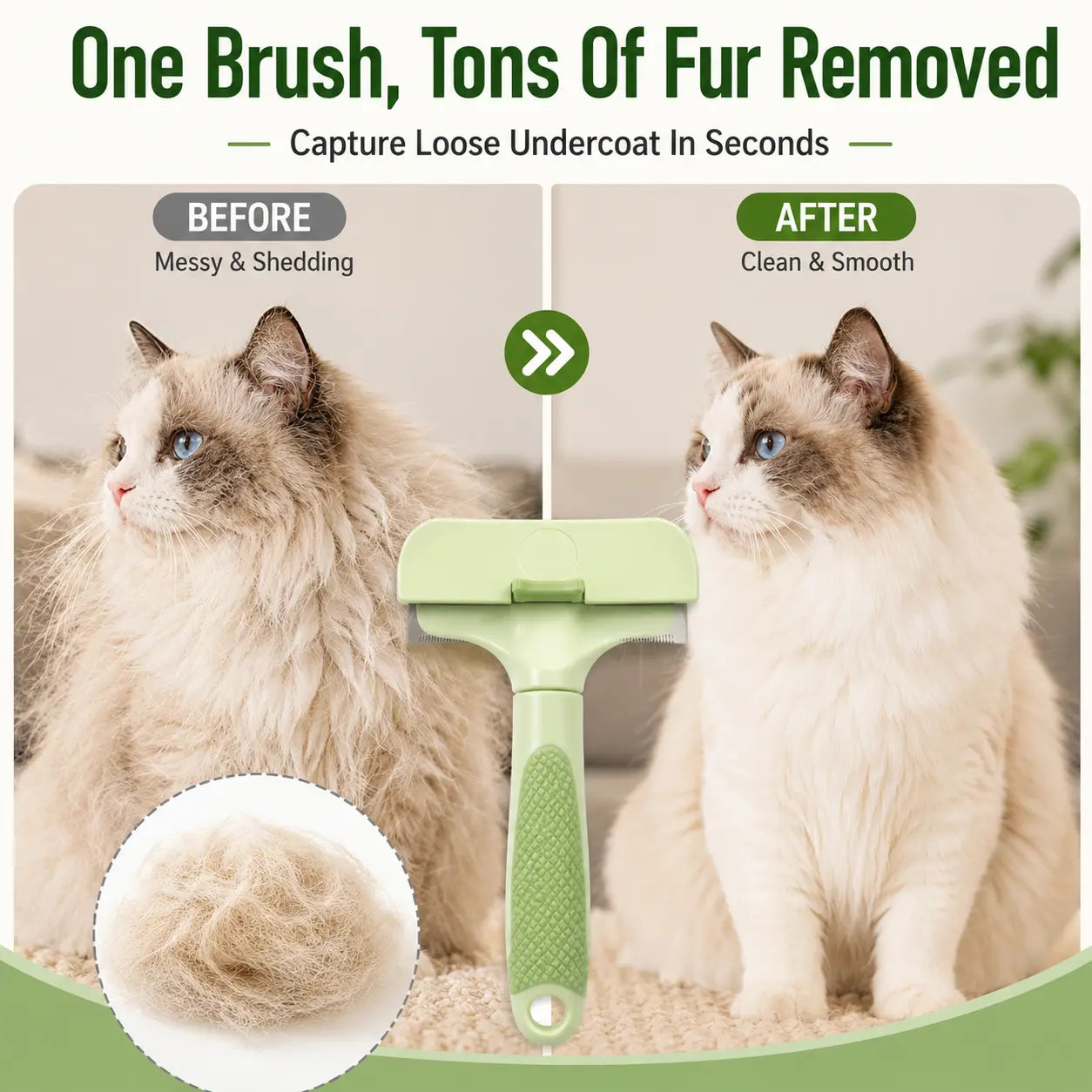 Professional Pet Deshedding Tool for Dogs & Cats, Gentle Undercoat Rake, Fast Shedding Reduction, Dematting Comb for Long Hair Pets, Cat & Dog Grooming Fur Removal Brush，Sleek, Ez, Brush