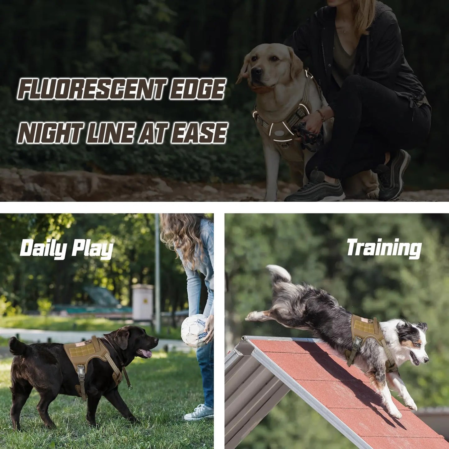 【#Dealsforyoudays】Auroth Tactical Dog Harness – Universal Harness, Walking Harness & Safety Harnesses for Small to Large Dogs, Durable Reflective, Easy to Control, No Pull Adjustable Pet Harness, Pet Supplies