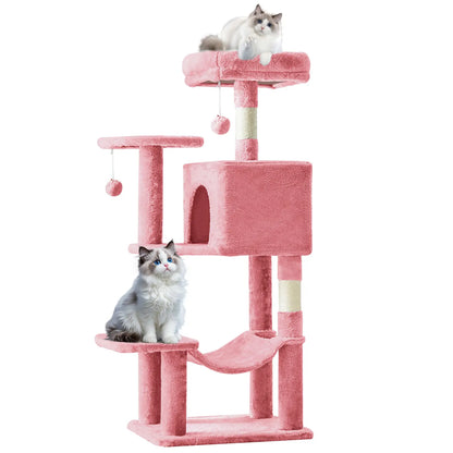 Indoor Cat Tree Tower, 66-Inch Multi-Level Pet Furniture with Stable Design, Sisal Scratching Post, Spacious Condo, Climbing Ladder, and Plush Toy for Kittens and Cats
