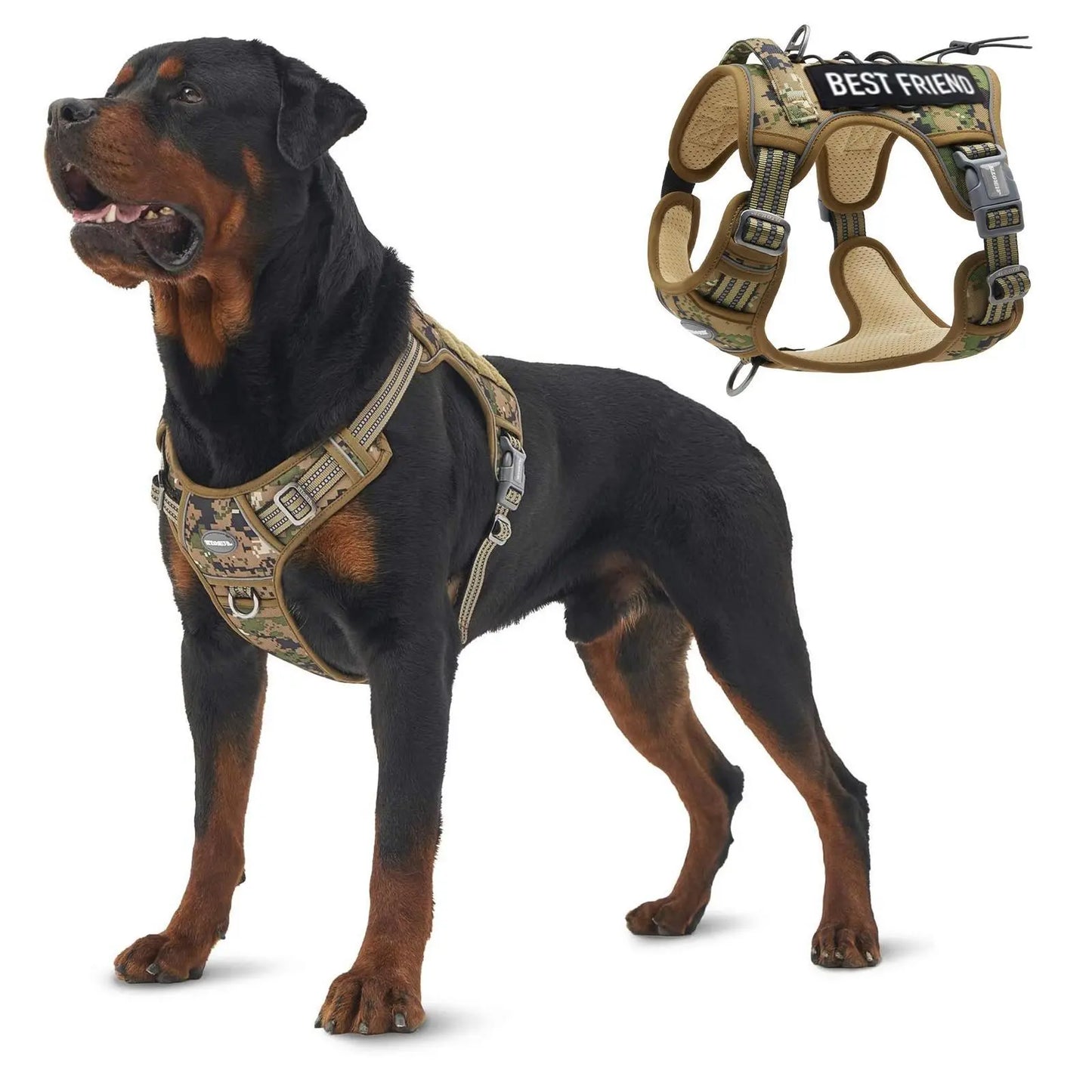 【#Dealsforyoudays】Auroth Tactical Dog Harness – Universal Harness, Walking Harness & Safety Harnesses for Small to Large Dogs, Durable Reflective, Easy to Control, No Pull Adjustable Pet Harness, Pet Supplies