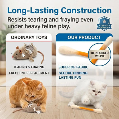 6-Pack Giant Q-Tip Cat Chew Toys - Soft Felt Interactive Teething and Anxiety Relief Accessories for Kittens, Promoting Dental Health and Indoor Leisure