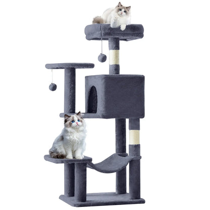 Indoor Cat Tree Tower, 66-Inch Multi-Level Pet Furniture with Stable Design, Sisal Scratching Post, Spacious Condo, Climbing Ladder, and Plush Toy for Kittens and Cats