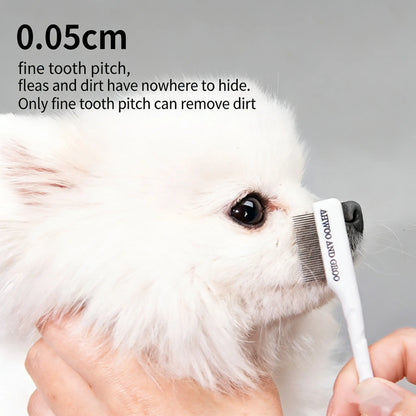 4PCS Pet Groomer Tools Shedding Grooming Kit - Self-Cleaning Slicker Brush, Dual-Sided Stainless Steel Dematting Comb, Tear Stain Comb, Fur Removal Tool for Long/Short Hair Dogs & Cats - Fur-Free Home Supplies, Grooming Supplies