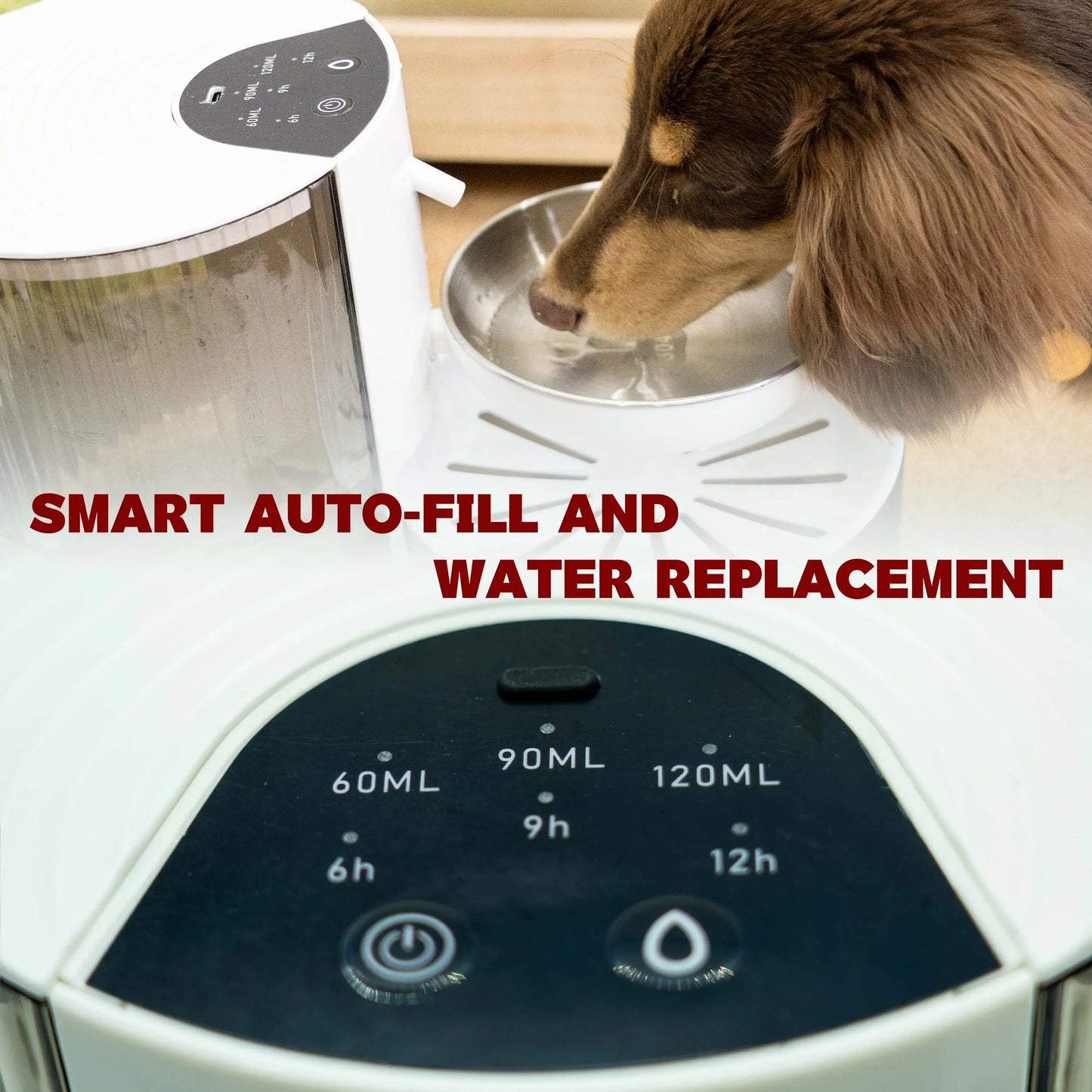 REPET Automatic Cat Water Fountain with Filtration System | Ultra-Quiet Pump and LED Indicator | Stainless Steel Design for Enhanced Hydration in Cats and Dogs