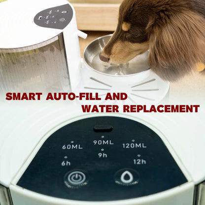 REPET Automatic Cat Water Fountain with Filtration System | Ultra-Quiet Pump and LED Indicator | Stainless Steel Design for Enhanced Hydration in Cats and Dogs