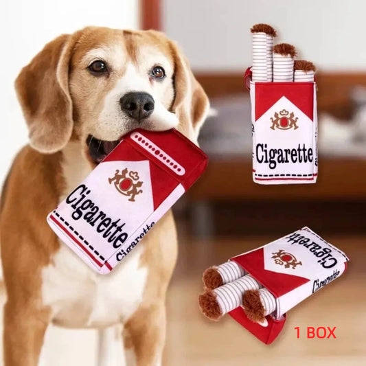 Premium Pet Interactive Sound and Scent Toy Cigar Box with Three Sound Cigar Toys, Versatile Play Options, and Concealed Treats for Active Dogs