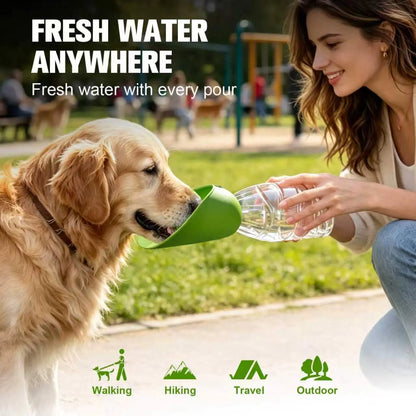 Portable Dog Water Bottle - Foldable Pet Water Dispenser for Travel, Hiking, and Outdoor Activities