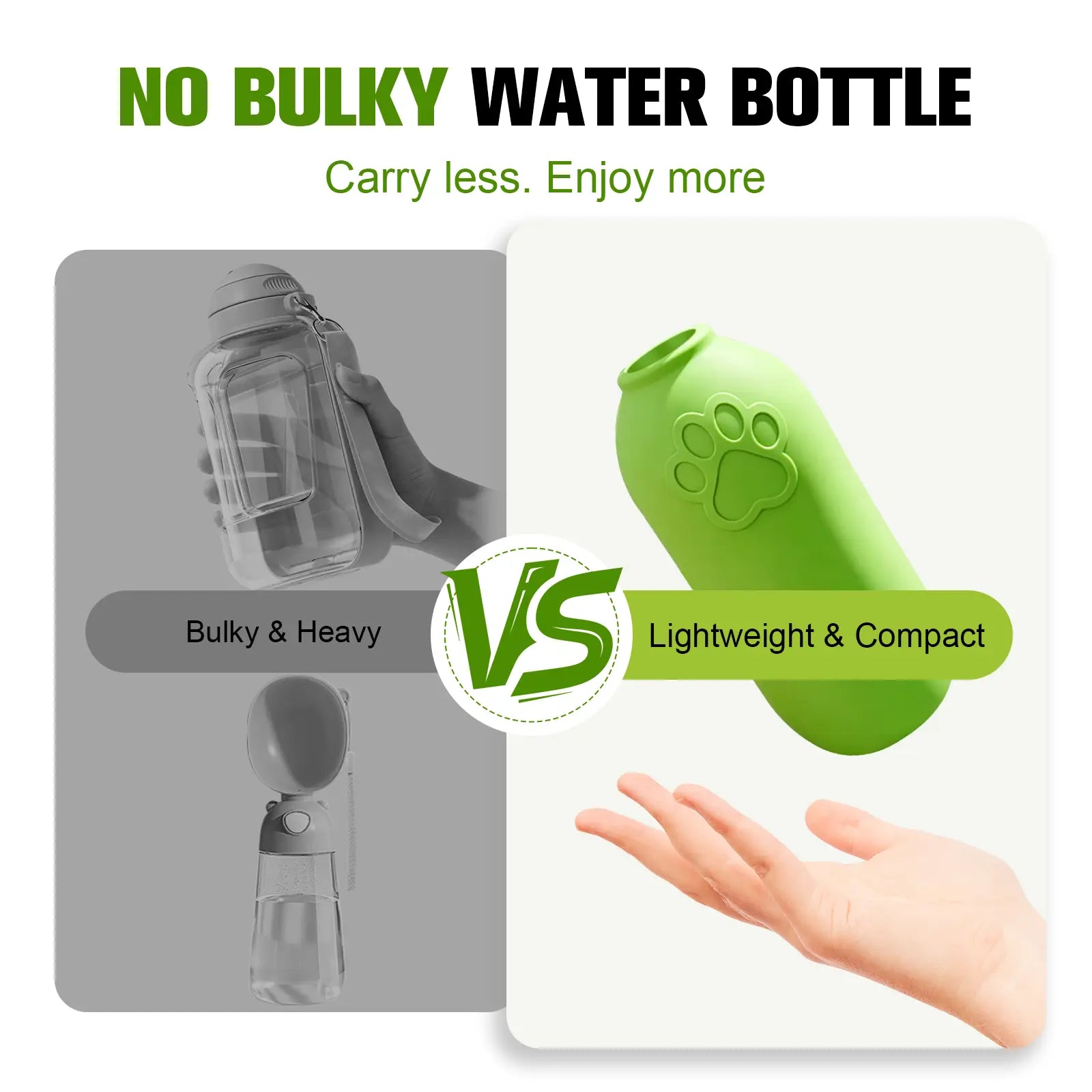 Portable Dog Water Bottle - Foldable Pet Water Dispenser for Travel, Hiking, and Outdoor Activities