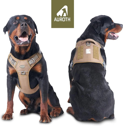 【#Dealsforyoudays】Auroth Tactical Dog Harness – Universal Harness, Walking Harness & Safety Harnesses for Small to Large Dogs, Durable Reflective, Easy to Control, No Pull Adjustable Pet Harness, Pet Supplies