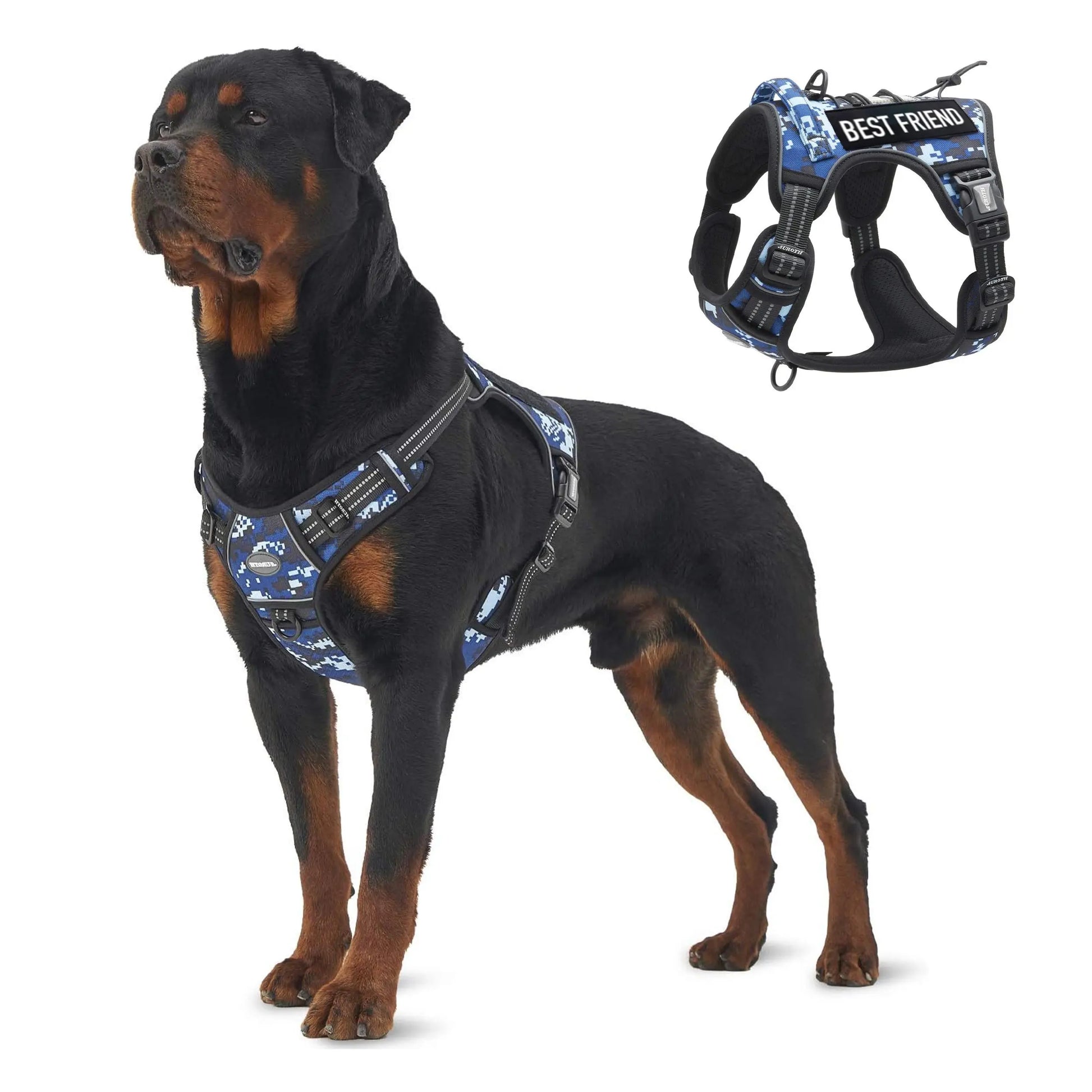 【#Dealsforyoudays】Auroth Tactical Dog Harness – Universal Harness, Walking Harness & Safety Harnesses for Small to Large Dogs, Durable Reflective, Easy to Control, No Pull Adjustable Pet Harness, Pet Supplies