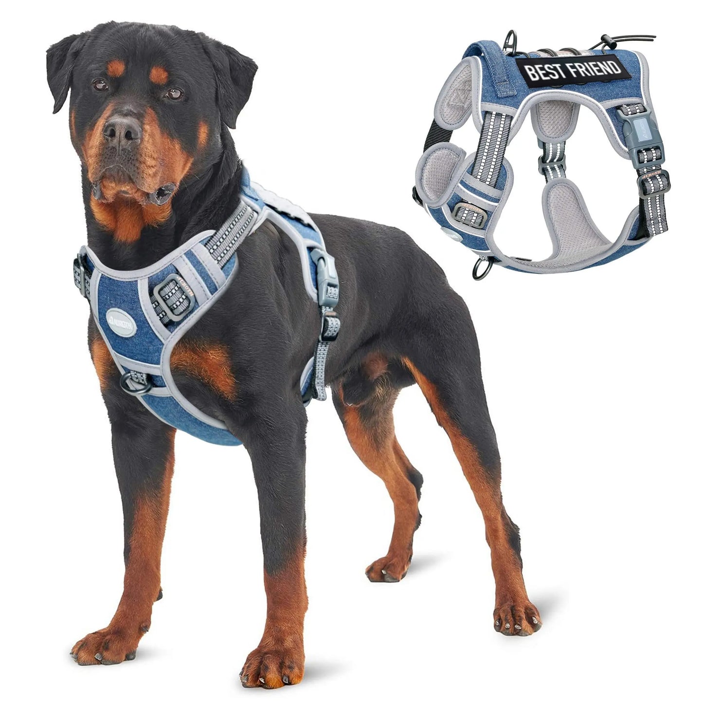 【#Dealsforyoudays】Auroth Tactical Dog Harness – Universal Harness, Walking Harness & Safety Harnesses for Small to Large Dogs, Durable Reflective, Easy to Control, No Pull Adjustable Pet Harness, Pet Supplies