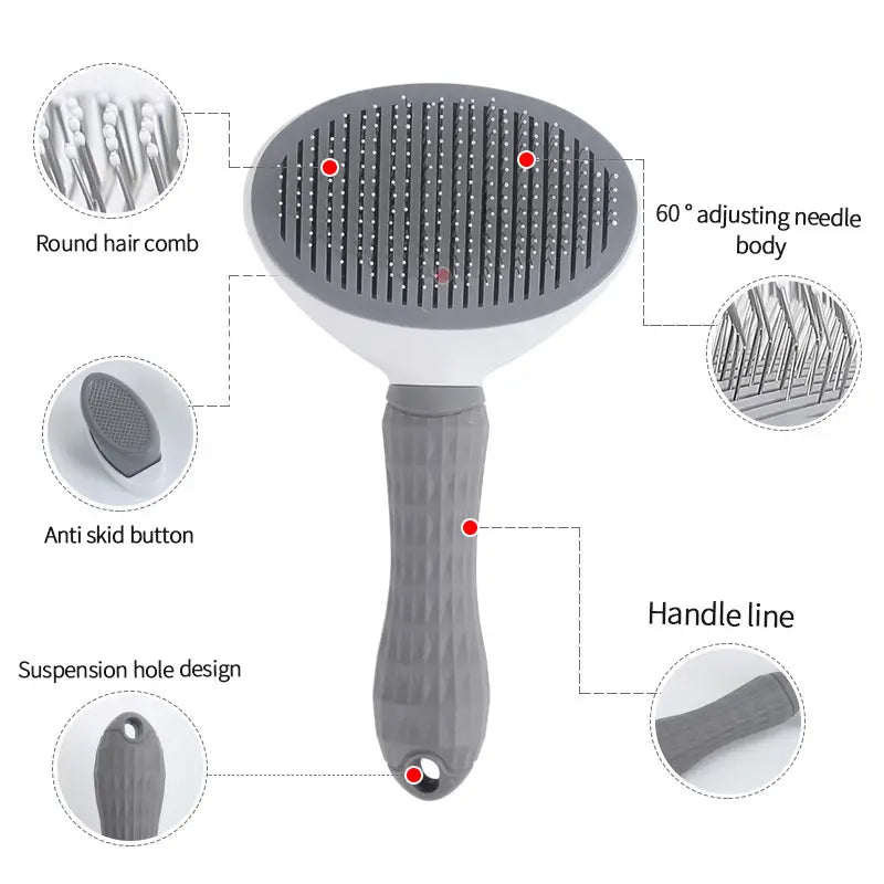 4PCS Pet Groomer Tools Shedding Grooming Kit - Self-Cleaning Slicker Brush, Dual-Sided Stainless Steel Dematting Comb, Tear Stain Comb, Fur Removal Tool for Long/Short Hair Dogs & Cats - Fur-Free Home Supplies, Grooming Supplies