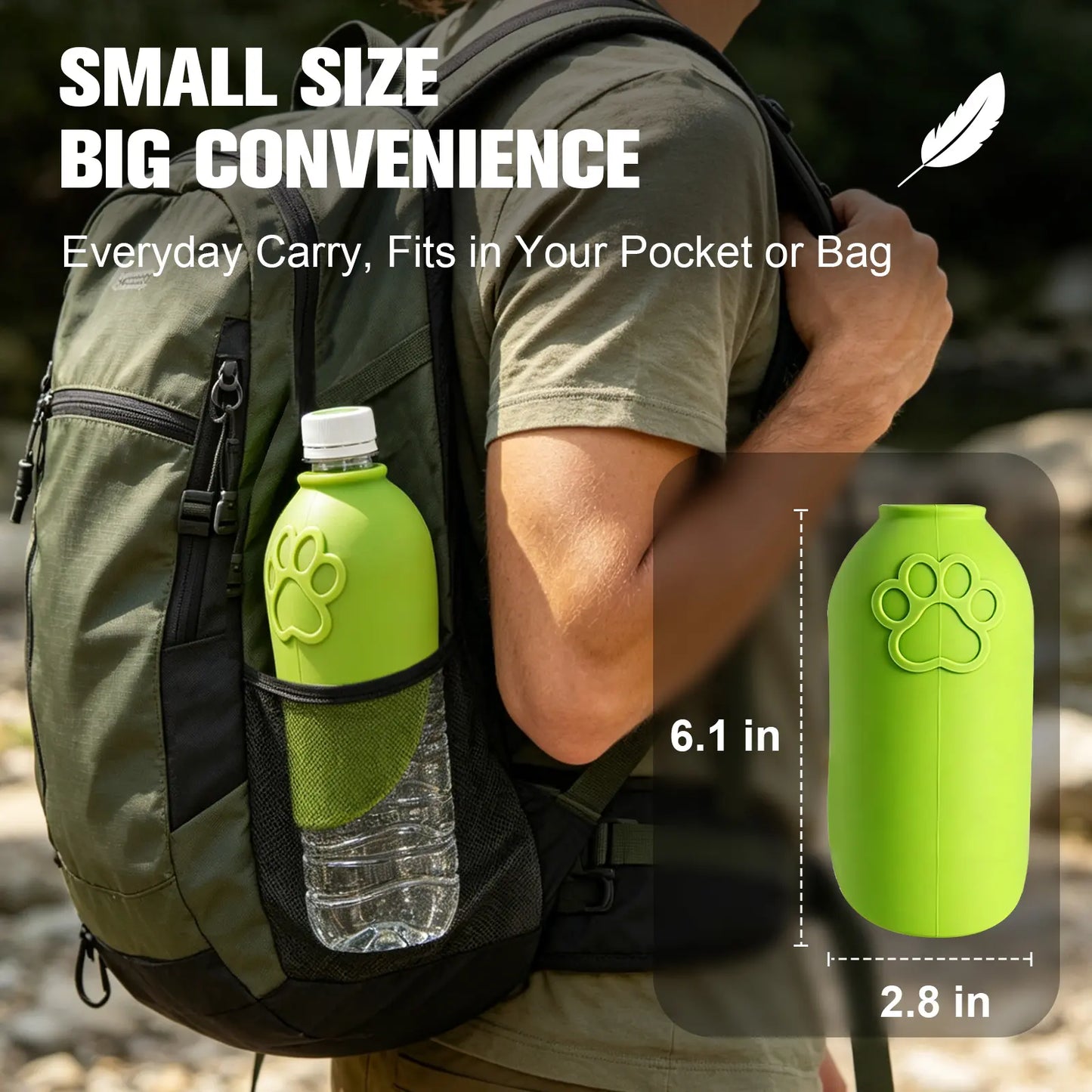 Portable Dog Water Bottle - Foldable Pet Water Dispenser for Travel, Hiking, and Outdoor Activities