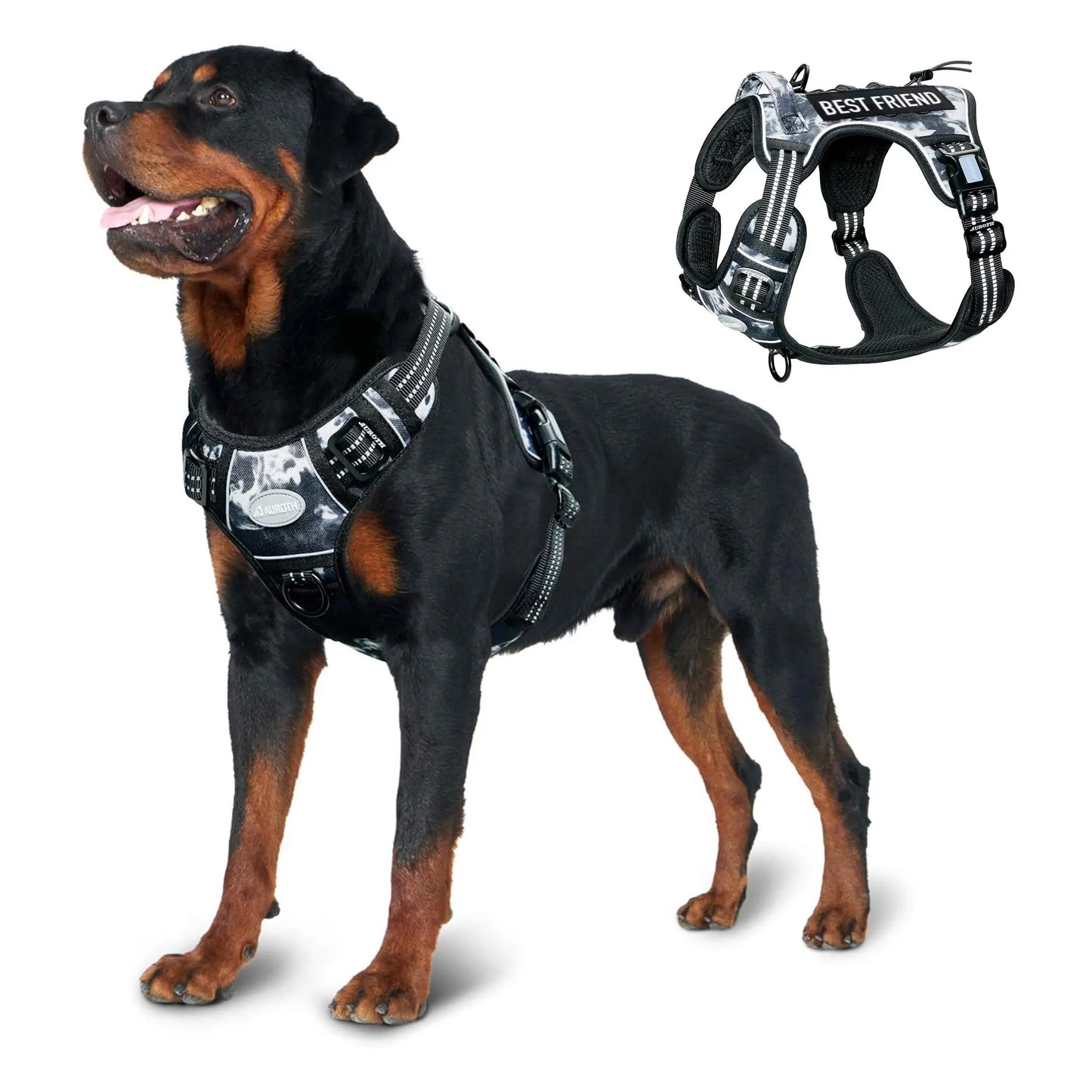 【#Dealsforyoudays】Auroth Tactical Dog Harness – Universal Harness, Walking Harness & Safety Harnesses for Small to Large Dogs, Durable Reflective, Easy to Control, No Pull Adjustable Pet Harness, Pet Supplies