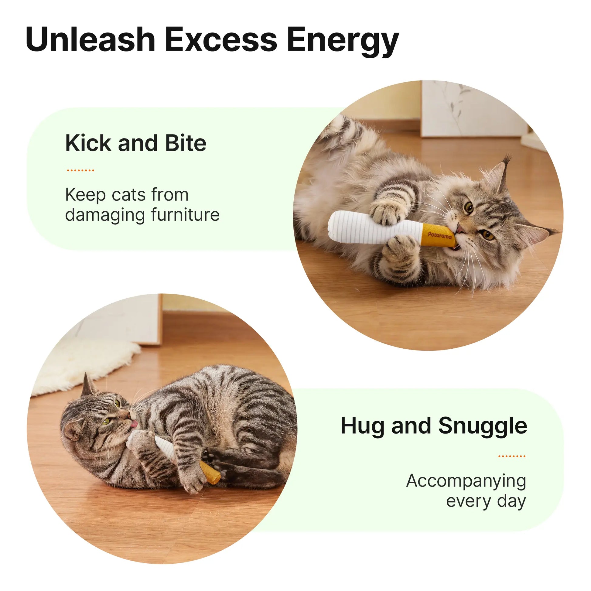 Potaroma Natural Silvervine Cat Toys – Interactive Chew Kicker for Indoor Cats and Kittens – Boredom and Stress Relief Solutions