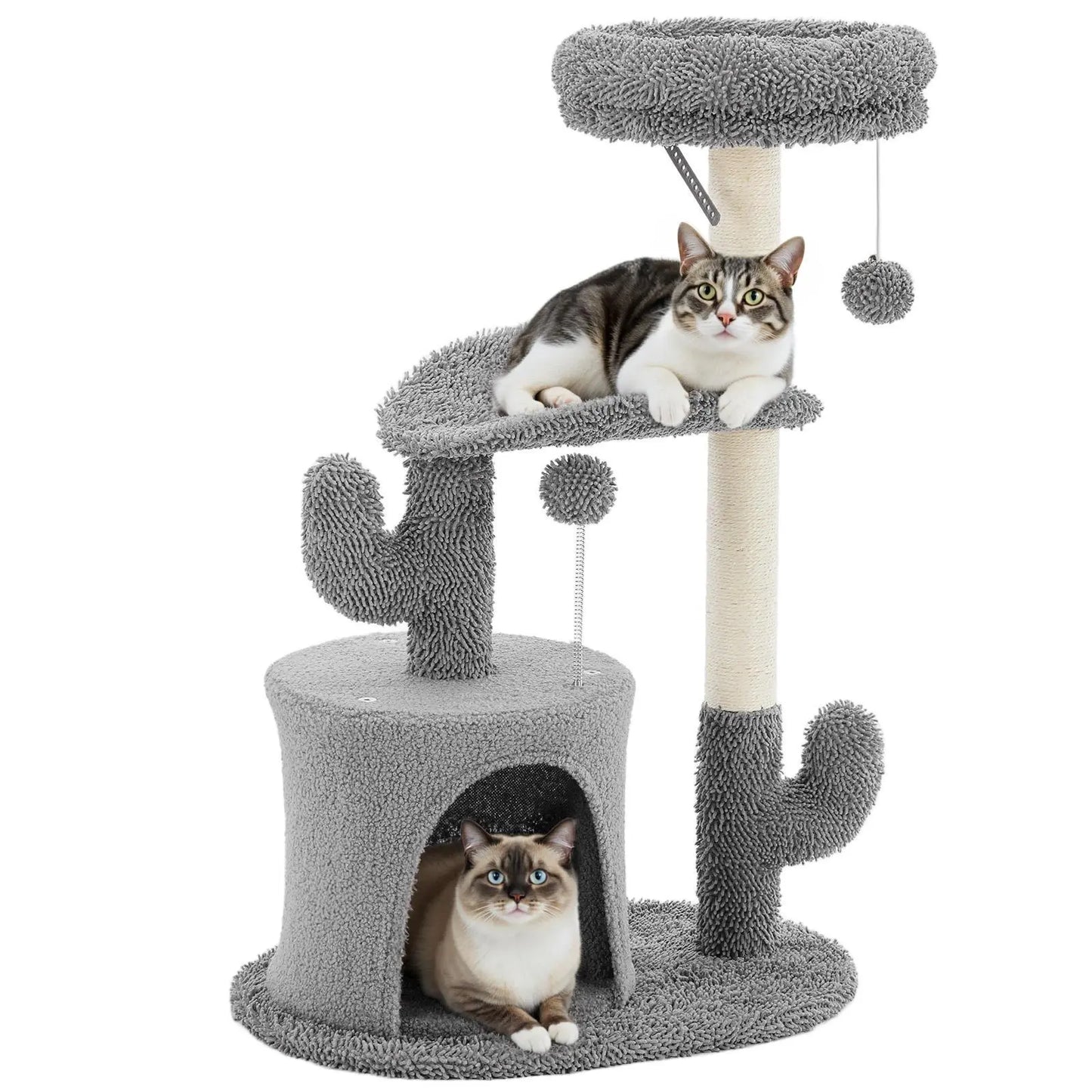 Indoor Cat Tree Tower, 66-Inch Multi-Level Pet Furniture with Stable Design, Sisal Scratching Post, Spacious Condo, Climbing Ladder, and Plush Toy for Kittens and Cats