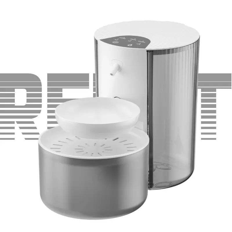 REPET Automatic Cat Water Fountain with Filtration System | Ultra-Quiet Pump and LED Indicator | Stainless Steel Design for Enhanced Hydration in Cats and Dogs