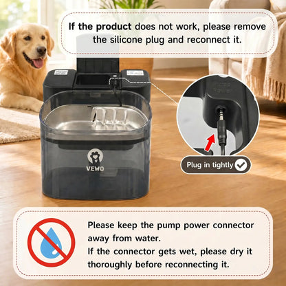 VEWO 11L Large Dog Water Fountain for Big Breeds - Spill-Free Dispenser with Deep Basin, BPA-Free, Ultra Quiet, 7-Day Refill Capacity for Large Dogs and Multi-Pet Homes