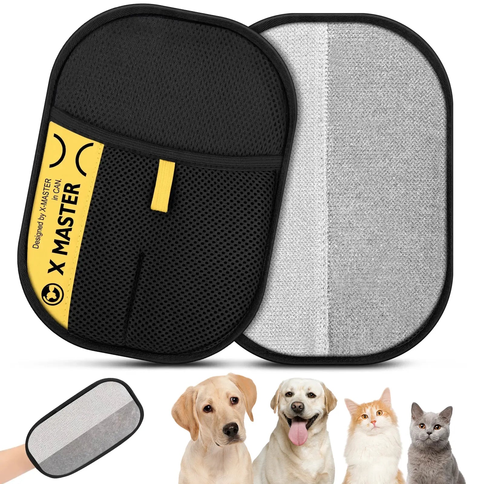 Upgraded Electrostatic Pet Hair Removal Glove - Reusable Two-Way Brush Mitt for Cat & Dog Hair Removal from Bed, Cat Scratcher, Cat Tree , Premium Grooming & Cleaning Glove for Couch, Portable Pet Hair Removal Roller,Pet Furremoval
