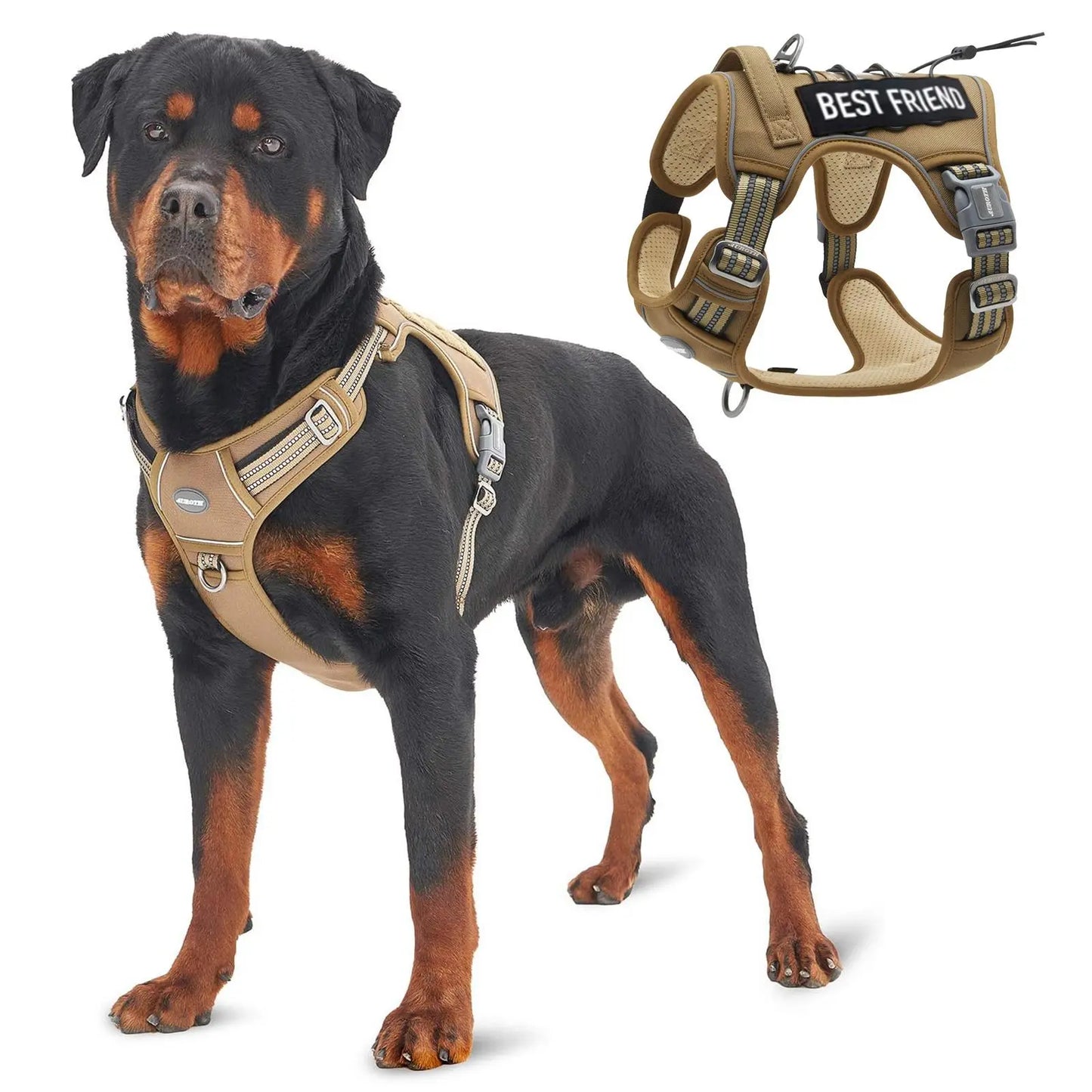 【#Dealsforyoudays】Auroth Tactical Dog Harness – Universal Harness, Walking Harness & Safety Harnesses for Small to Large Dogs, Durable Reflective, Easy to Control, No Pull Adjustable Pet Harness, Pet Supplies