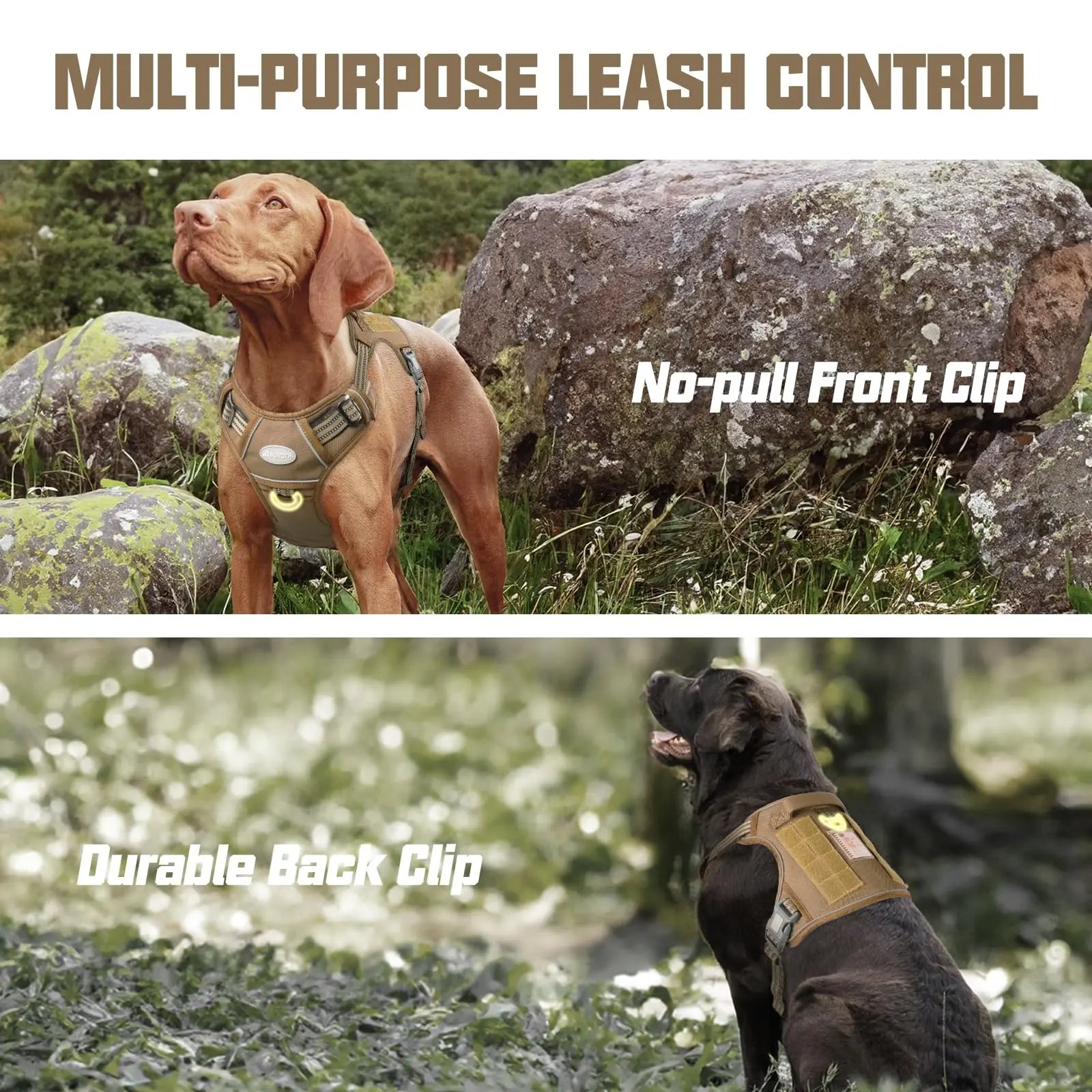 【#Dealsforyoudays】Auroth Tactical Dog Harness – Universal Harness, Walking Harness & Safety Harnesses for Small to Large Dogs, Durable Reflective, Easy to Control, No Pull Adjustable Pet Harness, Pet Supplies