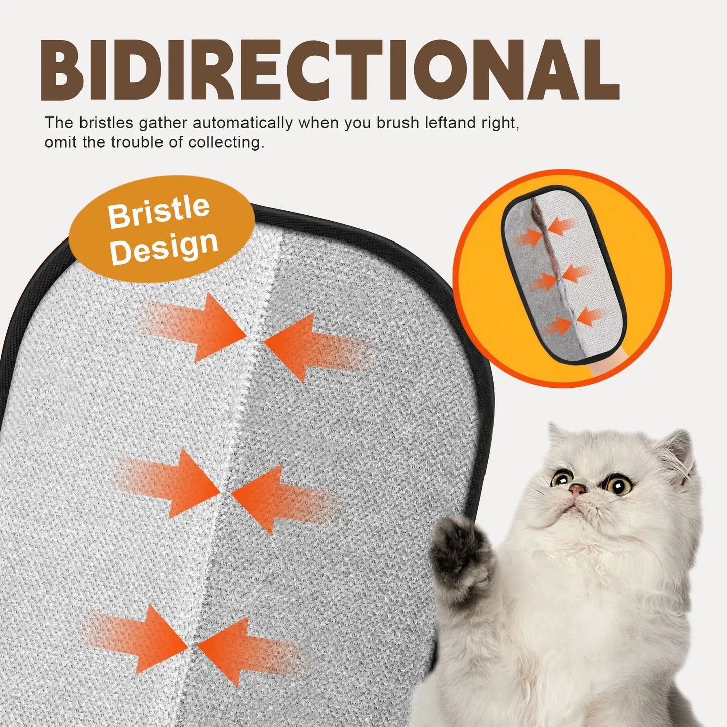 Upgraded Electrostatic Pet Hair Removal Glove - Reusable Two-Way Brush Mitt for Cat & Dog Hair Removal from Bed, Cat Scratcher, Cat Tree , Premium Grooming & Cleaning Glove for Couch, Portable Pet Hair Removal Roller,Pet Furremoval