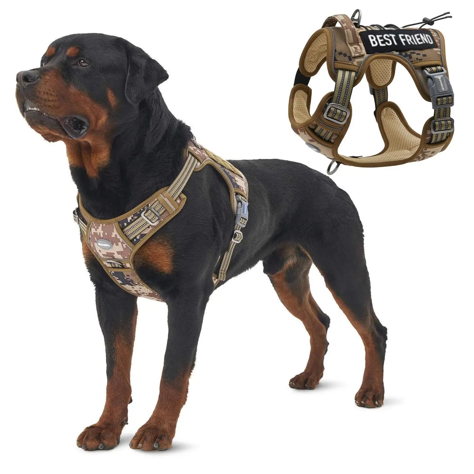 【#Dealsforyoudays】Auroth Tactical Dog Harness – Universal Harness, Walking Harness & Safety Harnesses for Small to Large Dogs, Durable Reflective, Easy to Control, No Pull Adjustable Pet Harness, Pet Supplies
